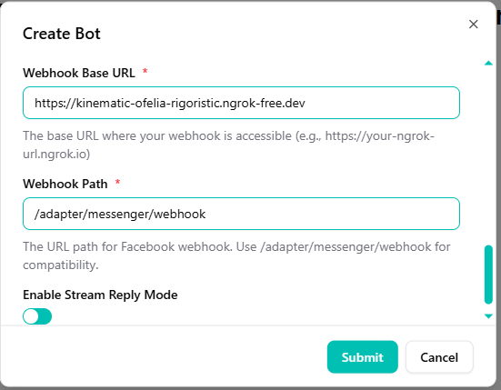 Configure Webhook and Submit