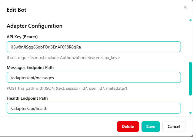 Web API Credentials and Paths