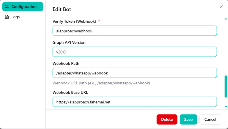Configure WhatsApp Webhook
